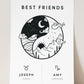 Personalised Zodiac Friendship Print (unframed)