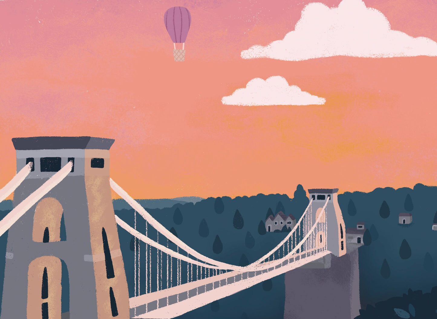 Bristol Illustrated Retro Travel Print (unframed)