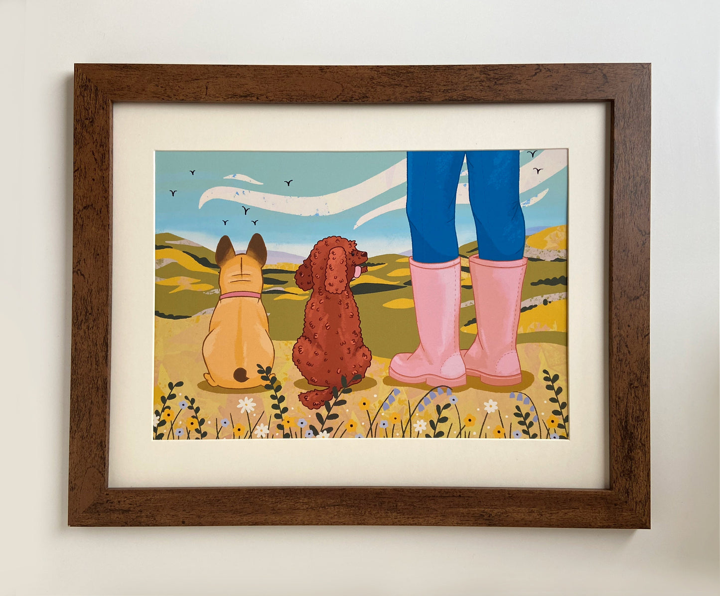 Personalised Dogs in the Countryside Print (unframed)