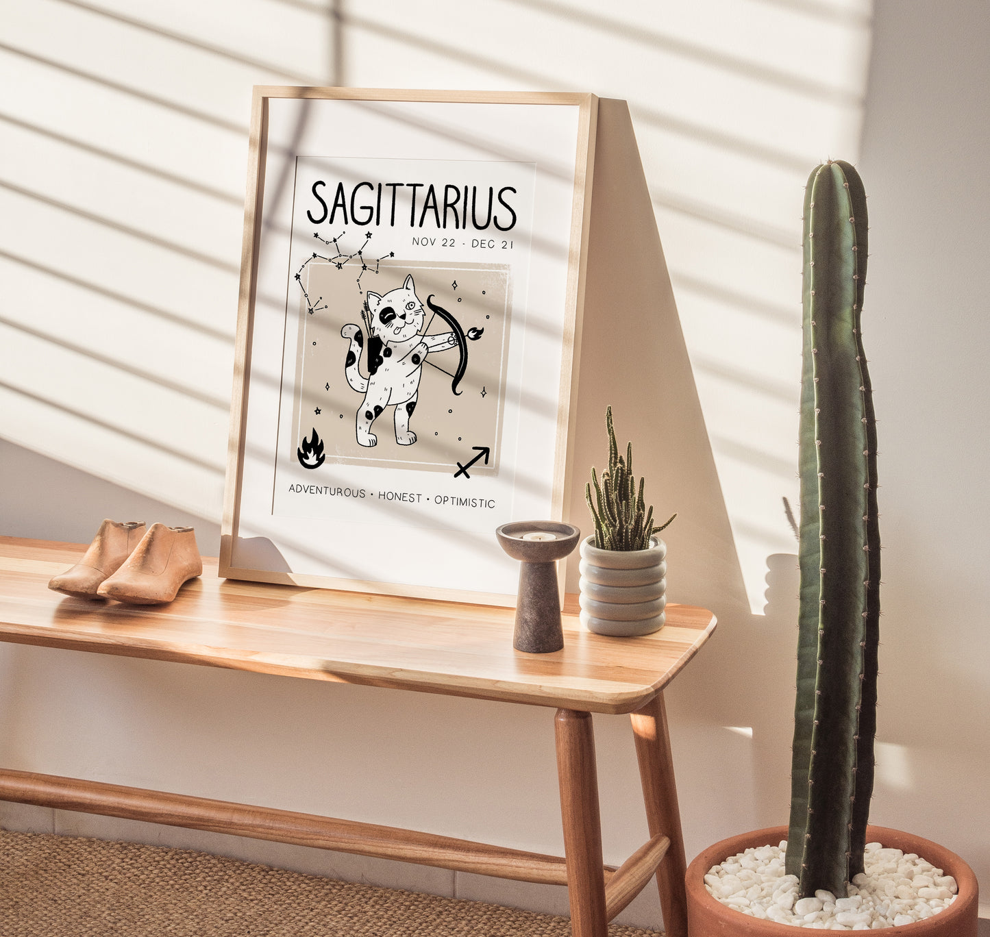 Sagittarius Cat Zodiac Star Sign Print (unframed)